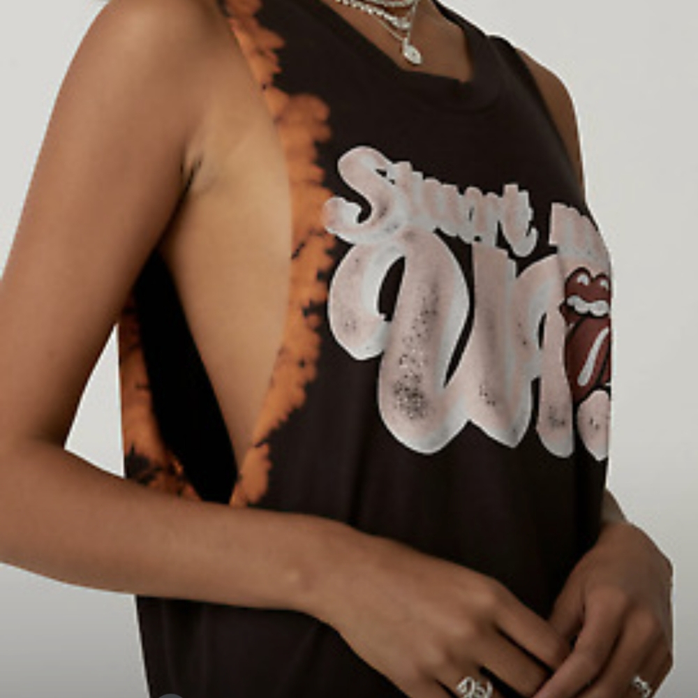 Free People Daydreamer Rolling Stones Start Me Up Boyfriend Muscle Tank